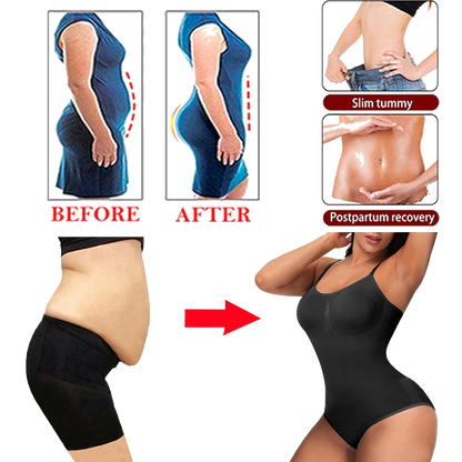 V Neck Spaghetti Strap Bodysuits Compression Body Suits Open Crotch Shapewear Slimming Body Shaper Smooth Out Bodysuit