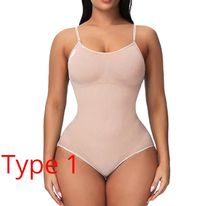 V Neck Spaghetti Strap Bodysuits Compression Body Suits Open Crotch Shapewear Slimming Body Shaper Smooth Out Bodysuit